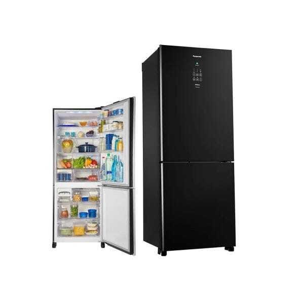Refrigerador Panasonic Frost Free 425L Bb53 Black Glass - Tecnologia Inverter, Painel Easy Touch 220 - 12