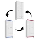 Ver imagem 5 de Mini Berço Moisés Alegria com Colchão e Guarda Roupa 3 Portas Ternura Baby Branco Flex -