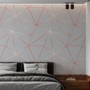 Ver imagem 1 de Kit 9 Rolos Papel de Parede Adesivo Zara Cinza Claro e Rosê Gold - 3,0m