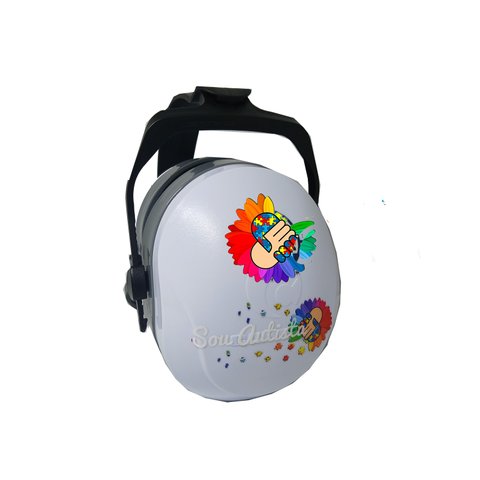 Abafador de Ruidos para Autistas Cor Branco Proteção de 26 Db Coleção Tea e Amor Abaf0