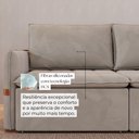 Ver imagem 6 de Sofá Cama Retrátil 3 Lugares Bárbara 1,80m Veludo Bege