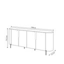 Ver imagem 4 de Buffet Decorativo América 4 Portas Pés Metálicos Dourados Off White G18 - Gran Belo