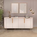 Ver imagem 6 de Buffet Decorativo América 4 Portas Pés Metálicos Dourados Off White G18 - Gran Belo