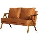 Ver imagem 3 de Kit 1 Poltrona Mona Luxo + Namoradeira Mona Luxo Recepção - Veludo Cobre