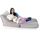 Ver imagem 1 de Sofá-Cama Julia - Puff em Tecido Sued/Enchimento de Perolas de Eps