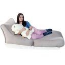 Ver imagem 1 de Sofá-cama Julia - Puff em Tecido Sued/enchimento de Perolas de Eps