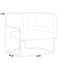 Ver imagem 7 de Kit 02 Poltronas Scarlett D02 Base Aço Preto Corano Preto C-05 Linho Cru C-443 - Lyam Decor