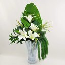 Ver imagem 3 de Arranjo Lírio Branco Com Vaso 63x50x43cm Planta Artificial