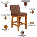 Ver imagem 6 de Kit 02 Banquetas Baixa Cozinha Bancada Bar Sala Jantar Fixa Mila L02 Couríssimo Marrom - Lyam
