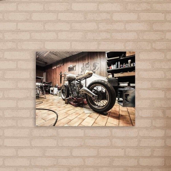 Quadro decorativo desenho moto Harley Davison preto