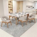 Ver imagem 2 de Kit 03 Cadeiras de Jantar e Estar Living Estofada Lince L02 Bouclê Bege - Lyam Decor