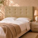 Ver imagem 1 de Cabeceira Decorativa Ivy para Cama de Casal 140 cm Suede Nude
