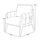 Ver imagem 4 de Poltrona Decorativa para Sala de Estar Living Aymê L02 Linho Cinza - Lyam Decor