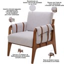 Ver imagem 3 de Poltrona Decorativa para Sala de Estar Living Aymê L02 Linho Cinza - Lyam Decor