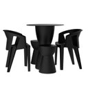 Ver imagem 1 de Conjunto 2 Cadeiras 2 Bancos 1 Mesa Bloom Preto