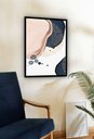 Ver imagem 2 de Quadro Decorativo Abstrato Azul Rosê - 70x50cm:moldura Branca