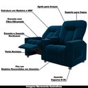 Ver imagem 4 de Poltrona Reclinável para Cinema 2 Lugares Sora Veludo Fh1 - D'Rossi Azul Marinho