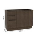 Ver imagem 3 de Balcão de Cozinha 2 Portas 3 Gavetas com Divisor de Talheres 120cm Lisboa