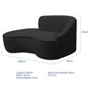 Ver imagem 5 de Kit Divã Recamier Orgânico Marrocos 200cm Lado Esquerdo e 2 Poltronas Amore Bouclé Preto