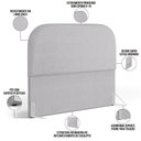 Ver imagem 3 de Cabeceira Cama Box Casal 140cm Orgânica Lanna W01 Linho Cinza - Lyam Decor