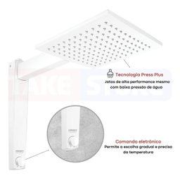 Chuveiro Ducha Lorenzetti Acqua Century Branco 7500w 220v - 3