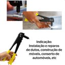 Ver imagem 6 de Alicate Rebitador Profissional Rebitadeira Manual com 4 Bicos Consertos e Reparos em Geral
