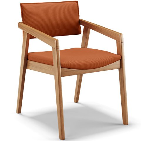 Cadeira para Sala de Jantar Estar Living Giorgia B04 Tecido Terracota - Lyam Decor