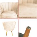 Ver imagem 7 de Poltrona Sala Decorativa Pétala Veludo Gelo Pés Palito Castanho