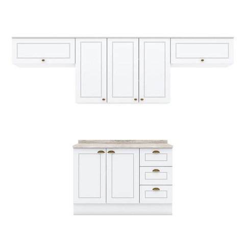 Cozinha Modulada Americana 5 Peças Branco Hp - Henn