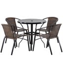 Ver imagem 2 de Jogo 4 Cadeiras Floripa e Mesa com Tampo Ripado em Alumínio - Piscina, Área, Jardim