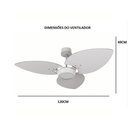 Ver imagem 7 de Ventilador de Teto com Controle Remoto Natuvent Dahlia Led 3 Pás Madeira Imbuia 3000k Branco Quente