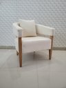 Ver imagem 4 de Poltrona Decorativa Valentina Luxo Dora Bela - Linho 1002