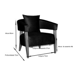 POLTRONA DECORATIVA VALENTINA LUXO DORA BELA - LINHO 1002 - 3