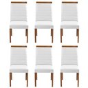 Ver imagem 1 de Kit 6 Cadeiras Decorativas Sala de Jantar Luxo Sueli Facto Branco - Mozzelar