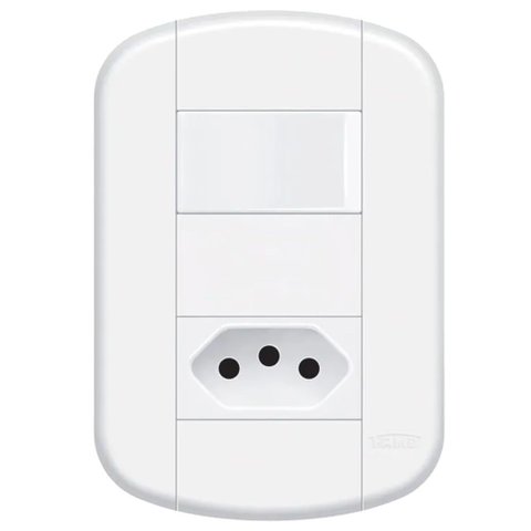 Interruptor Simples 16A/250 Volts e Tomada 2P+T 10A/250 Volts - Distanciado - Blanc Mais - 11339244 