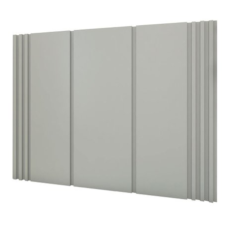 Cabeceira Cama Solteiro Ripada 1,60m Prt 100% Mdf Casa Lar Cor:prata