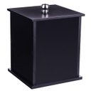 Ver imagem 1 de Lixeira Quadrada Preto Para Banheiro 26cm Capacidade 6,2l