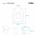Ver imagem 2 de Assento Sanitário Poliester com Amortecedor Versato Pergamon (Bege Claro) para Vaso Celite