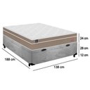 Ver imagem 4 de Cama Box Baú Casal Suede + Colchão Lis Molas Ensacadas Plumatex 138x188x64cm Cor:cinza