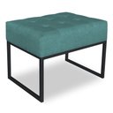 Ver imagem 1 de Puff Lisa Suede Base Metálica Industrial Preto - Pallazio Cor Azul Turquesa