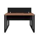 Ver imagem 4 de Mesa de Trabalho Plataforma para Escritório 2 Lugares com Divisória 120cm Nogal com Preto F5