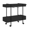 Carrinho Bar Com Rodízios Steel Quadra 27813 Preto Base Preta - Artesano - 1