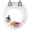 Ver imagem 2 de Kit Tampa de Vaso e Lixeira Decorada Conchas Fundo do Mar