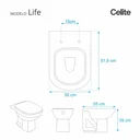 Ver imagem 2 de Assento Sanitário Poliester com Amortecedor Life Pergamon (Bege Claro) para Vaso Celite