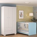 Ver imagem 2 de Quarto Infantil com Berço Colchão Incluso e Guarda-roupas Algodão Doce Multimóveis Mp4248
