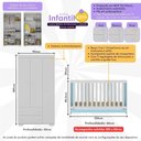 Ver imagem 3 de Quarto Infantil com Berço Colchão Incluso e Guarda-roupas Algodão Doce Multimóveis Mp4248