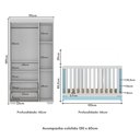 Ver imagem 7 de Quarto Infantil com Berço Colchão Incluso e Guarda-roupas Algodão Doce Multimóveis Mp4248