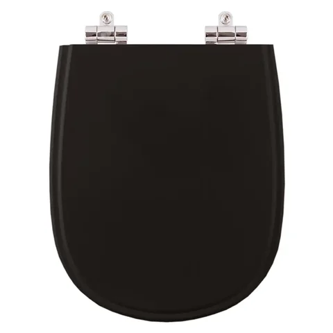 Assento Sanitário Poliester com Amortecedor Paris Preto para Vaso Ideal Standard