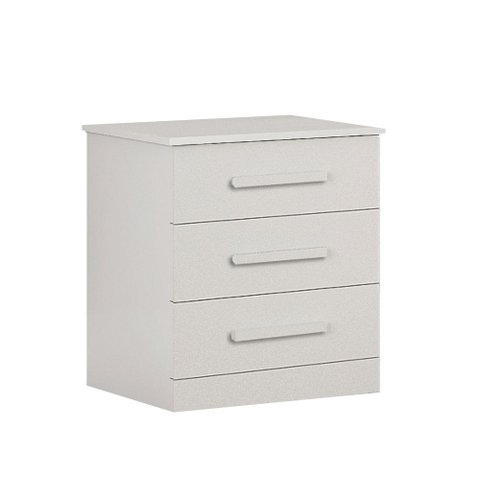 Mesa de Cabeceira 3 Gavetas Rubi Branco