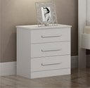 Ver imagem 3 de Mesa de Cabeceira 3 Gavetas Rubi Branco